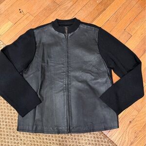 JohnPaulRichard Black Knit and Leather Jacket